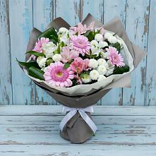 Букет цветов из:  Герберы, Альстромерии и Хризантемы в Сузуне