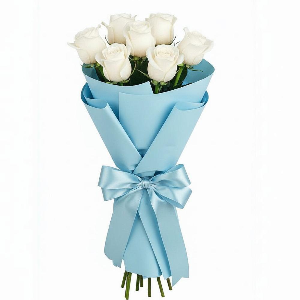 Букет 7 белых роз Проуд в Сузуне