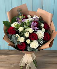 Букет цветов из:  Розы и Альстромерии #REPLACE_PRED# Сузуне