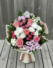 Букет цветов из:  Альстромерии, Гвоздики, Розы и Хризантемы #REPLACE_PRED# Сузуне