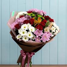 Букет цветов из:  Розы, Хризантемы и Альстромерии в Сузуне